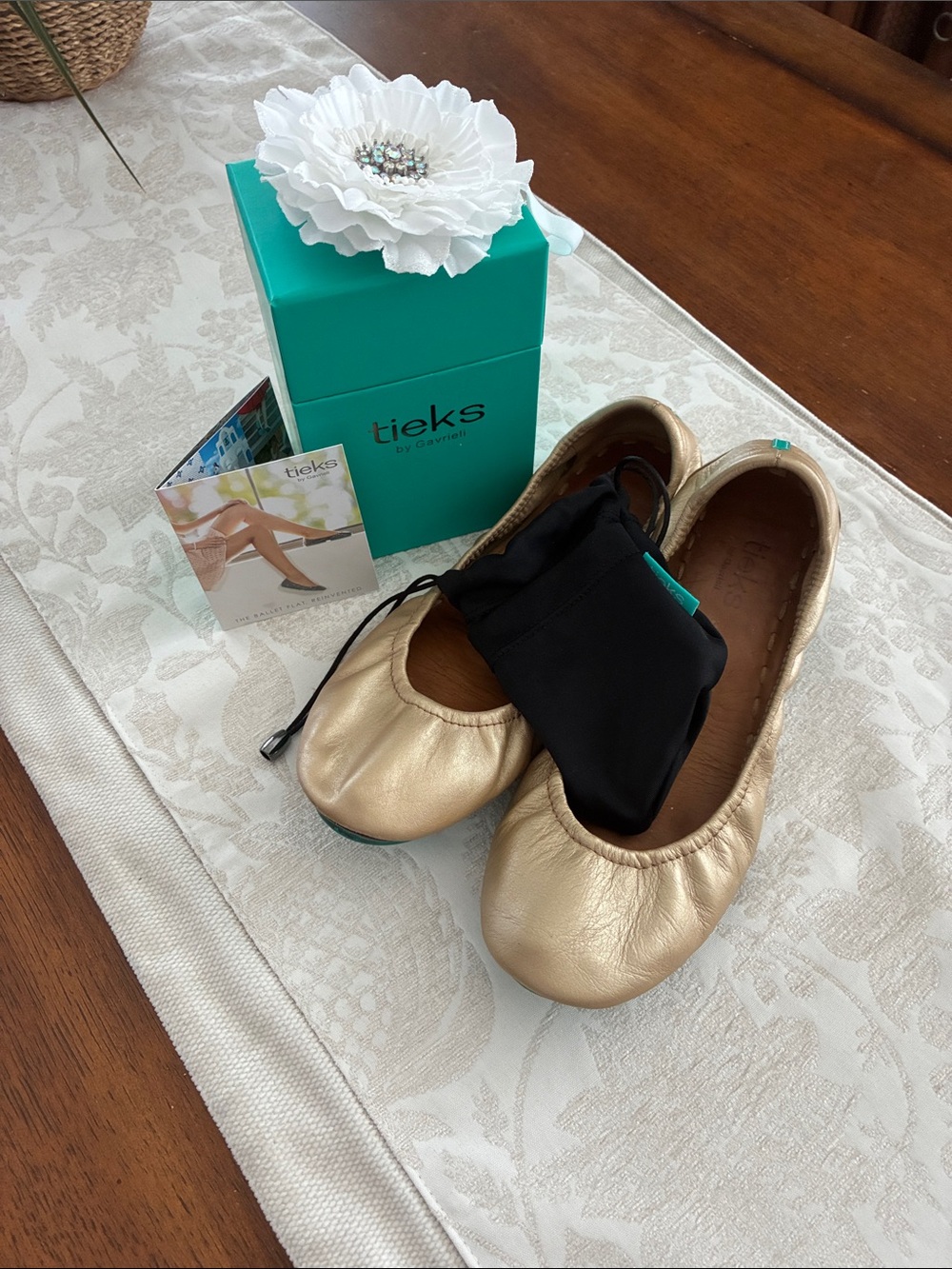 Tieks Metallic Gold Ballet Flats